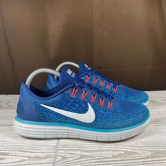 Nike Free RN Distance Blue Orange Running Shoe Athletic Sneaker Womens 9 - Picture 1 of 9